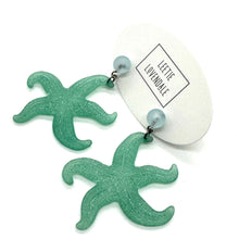 Load image into Gallery viewer, Frosty Starfish Drop Earrings