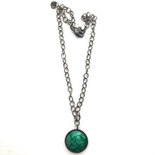 Load image into Gallery viewer, Kelly Green Mosaic &amp; Gun Metal Layering Necklace - Shortie