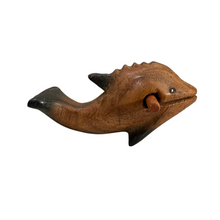 Load image into Gallery viewer, 4"Dark Oak Stained Musical Whistle and Percussion Dolphin