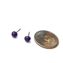 Load image into Gallery viewer, Purple Capiz Marbled Lucite Stud Earrings