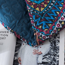 Load image into Gallery viewer, DaDa Bedding Farmhouse Bohemian Native Rustic Navy Blue Geometric Diamond Shapes Bedspread Set (KSX-001)
