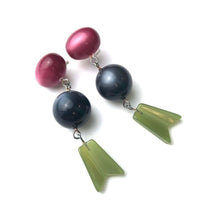 Load image into Gallery viewer, Cranberry Quiver Moonglow Statement Earrings *