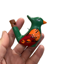 Load image into Gallery viewer, Clay Water Whistle Bird (Dark green crest)