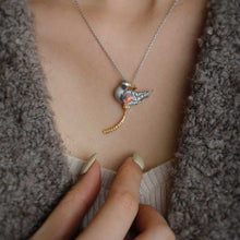 Load image into Gallery viewer, Baby Phoenix - Black Opal, Diamond, Sapphire Pendant Brooch 18K Gold