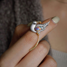 Load image into Gallery viewer, Baby Phoenix - Black Opal, Diamond, Sapphire Pendant Brooch 18K Gold