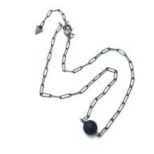 Load image into Gallery viewer, Black Matte Bauble Paperclip Necklace