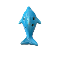 Load image into Gallery viewer, Ceramic Dolphin Ocarina Sky Blue