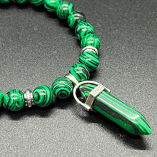 Load image into Gallery viewer, Malachite Stress Relief Chakra Point Bracelet