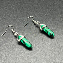 Load image into Gallery viewer, Malachite Chakra Point Peaceful Earrings