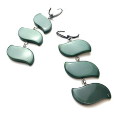 Load image into Gallery viewer, Forest Green Bling Swish Moonglow Statement Earrings *