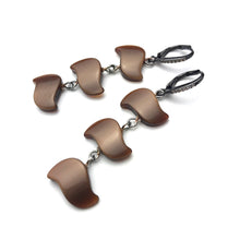 Load image into Gallery viewer, Chocolate Bling Swish Moonglow Statement Earrings *