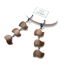 Load image into Gallery viewer, Chocolate Bling Swish Moonglow Statement Earrings *
