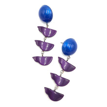 Load image into Gallery viewer, Deep Purple &amp; Blue Cloud Moonglow Earrings