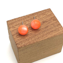 Load image into Gallery viewer, Neon Melon Moonglow Ball Stud Earrings - 12mm