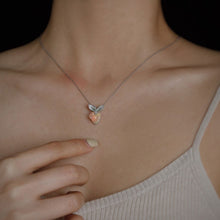 Load image into Gallery viewer, Radish Elegance - Fire Opal Diamond Tsavorite Pendant 18K White Gold