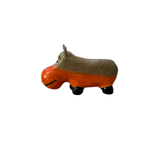 Load image into Gallery viewer, Mini Wooden Hippo Figurine (Orange)