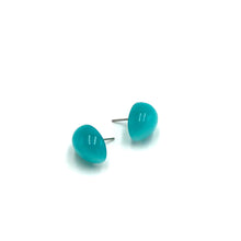 Load image into Gallery viewer, Teal Moonglow Oval Stud Earrings