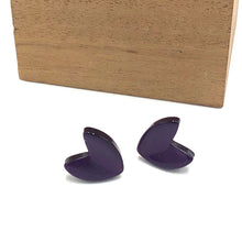 Load image into Gallery viewer, Deep Purple Moonglow Ivy Leaf Stud Earrings