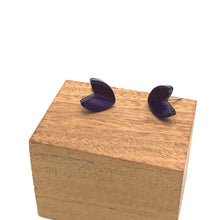 Load image into Gallery viewer, Deep Purple Moonglow Ivy Leaf Stud Earrings