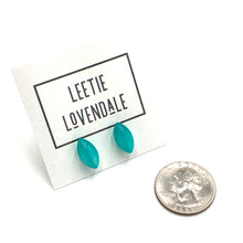 Load image into Gallery viewer, Teal Moonglow Mini Pod Stud Earrings