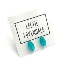 Load image into Gallery viewer, Teal Moonglow Mini Pod Stud Earrings