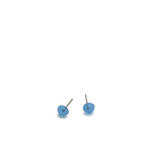 Load image into Gallery viewer, Blue Frosted Glow Mini Retro Button Stud Earrings