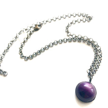 Load image into Gallery viewer, Deep Purple Moonglow &amp; Gun Metal Layering Necklace - Shortie