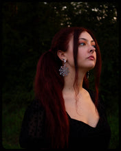 Load image into Gallery viewer, Gem Web Statement Earrings