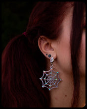 Load image into Gallery viewer, Gem Web Statement Earrings