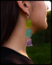 Load image into Gallery viewer, Glittering Rainbow Ghosts - Dangle Earrings