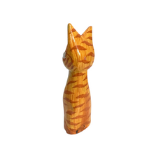Load image into Gallery viewer, Wooden Orange Cute Sitting Cat Decoration Figurine