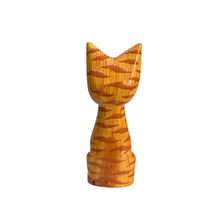 Load image into Gallery viewer, Wooden Orange Cute Sitting Cat Decoration Figurine