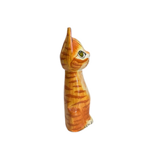 Load image into Gallery viewer, Wooden Orange Cute Sitting Cat Decoration Figurine