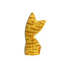 Load image into Gallery viewer, Wooden Yellow Curious  Cat Decoration Figurine