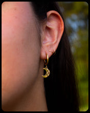 Load image into Gallery viewer, Mismatch Starry Moon Titanium Charm Earrings