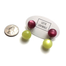 Load image into Gallery viewer, Cranberry and Butter Moonglow Lollipop Drop Earrings