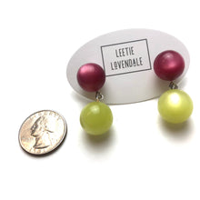 Load image into Gallery viewer, Cranberry and Butter Moonglow Lollipop Drop Earrings