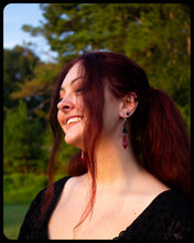 Load image into Gallery viewer, Beaded Blood-drop Earrings