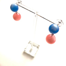 Load image into Gallery viewer, Ice Blue and Rose Pink Moonglow Lollipop Drop Earrings