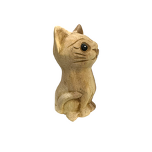Load image into Gallery viewer, Wooden Waiting Cat Figurine Decoration