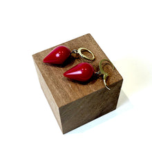 Load image into Gallery viewer, Cherry Red Mondo Spike Cuff Hoops