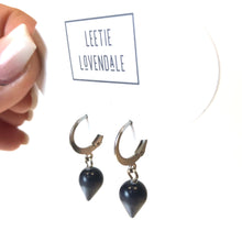 Load image into Gallery viewer, Charcoal Moonglow Mini Spike Cuff Hoops