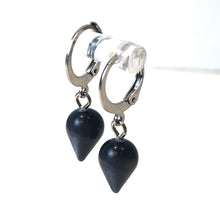 Load image into Gallery viewer, Charcoal Moonglow Mini Spike Cuff Hoops