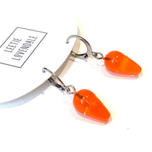 Load image into Gallery viewer, Neon Orange Midi Spike Cuff Hoops