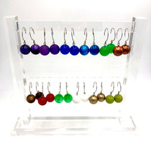 Load image into Gallery viewer, Dark Aqua Moonglow Jumbo Ball Drop Earrings