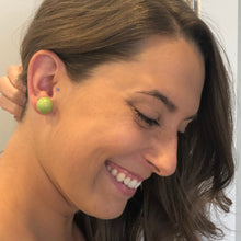 Load image into Gallery viewer, Ruby Red Transparent Jumbo Ball Stud Earrings