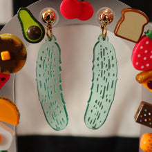 Load image into Gallery viewer, Painted Pickle Earrings