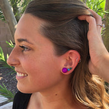 Load image into Gallery viewer, Yellow Daisy Flower Ball Stud Earrings