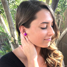 Load image into Gallery viewer, Flame Orange Moonglow Ball Stud Earrings