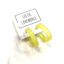 Load image into Gallery viewer, Lemon Yellow Small Classic Hoops